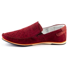 KOMODO Încălțăminte pentru bărbați mocasini 876 burgundy de vară roșu 1