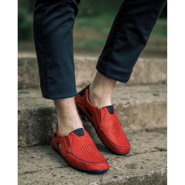 Mario Pala Încălțăminte pentru bărbați mocasini 901 roșu de vară roşu 1