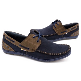 KOMODO Pantofi barbati mocasini 902 bleumarin albastru 6