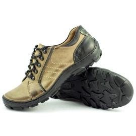 KOMODO Pantofi de trekking pentru bărbați din piele 904 multicolor verde 2