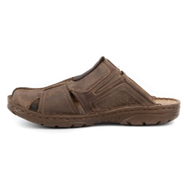 Polbut Papuci bărbați din piele 312 maro 2