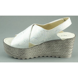 Dolce Pietro Sandale cu toc 1031 alb și argintiu multicolor 1