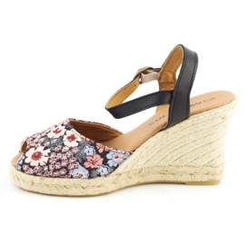Mariettas Sandale cu pană 7210 floare multicolor 1