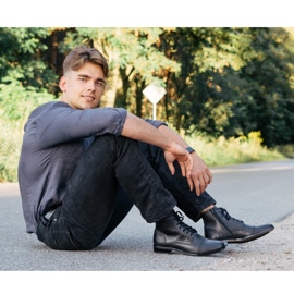 KENT Ghete Chelsea de iarnă 287D Negre negru 2