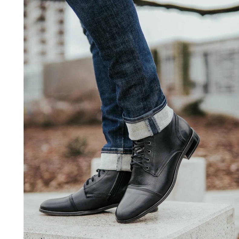 KENT Cizme Chelsea din piele pentru bărbați 287D Św negru 1