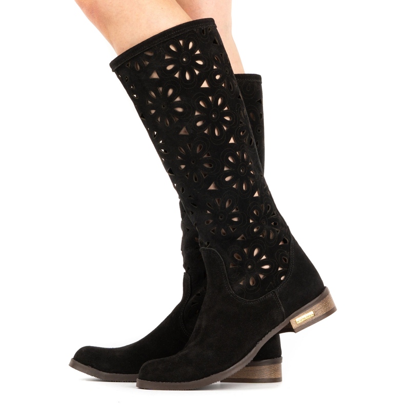 Olivier Cizme ajurate dama NU, negre negru 1