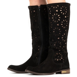 Olivier Cizme ajurate dama NU, negre negru 2