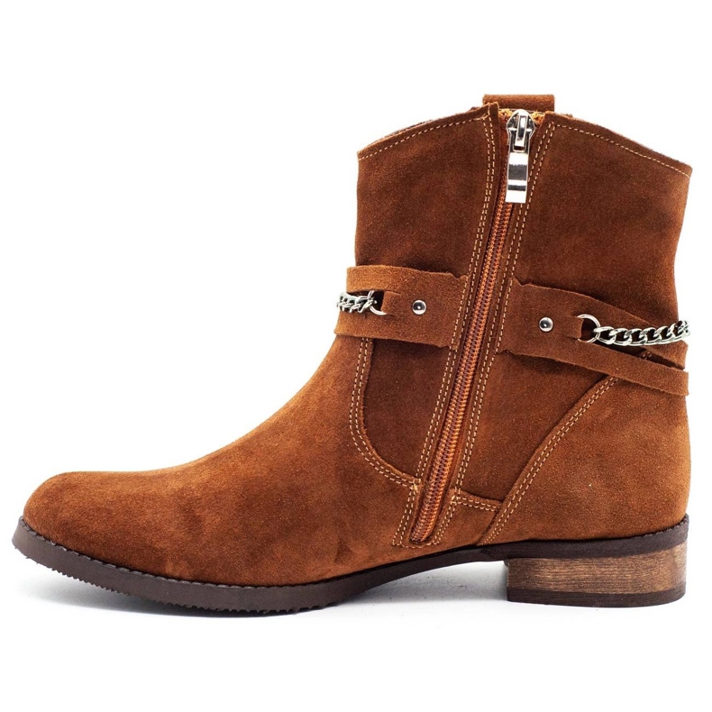 Olivier Cizme de damă izolate cu un lanț roșu Luna portocale 1