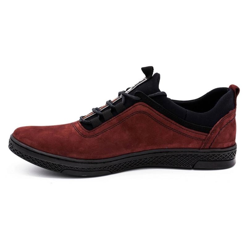 Polbut Pantofi casual pentru bărbați din piele K24 burgundy roșu 1