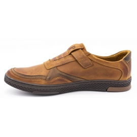 Polbut Pantofi casual din piele pentru bărbați 2102 camel maro 1