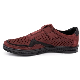 Polbut Pantofi casual din piele pentru bărbați 2102L burgundy roșu 1