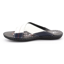 Kampol Papuci bărbați din piele 200 / B alb 1