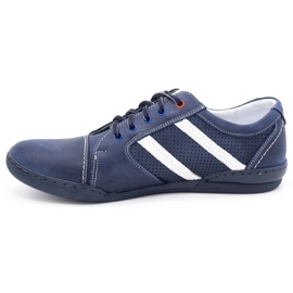 Polbut Pantofi casual pentru bărbați R3 Perforation Albastru marin cu alb 1
