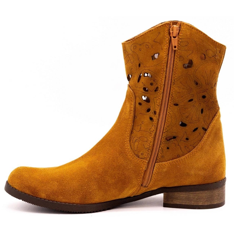 Olivier Cizme ajurate Jess roșii confortabile maro 1