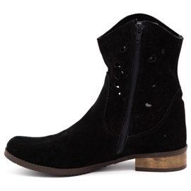 Olivier Cizme confortabile Jess negre ajurate negru 1