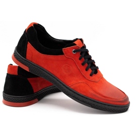 KOMODO Pantofi casual din piele pentru bărbați 918K roșu 4