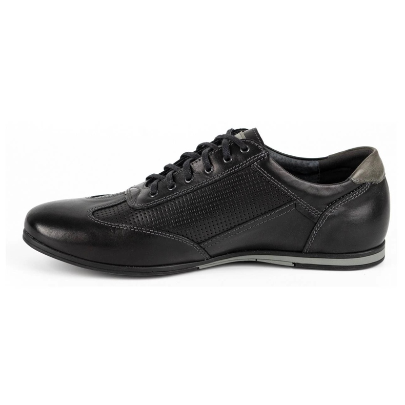Kampol Pantofi casual barbati piele 64/15 negri negru 1