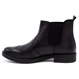 Olivier Cizme chelsea barbati, brogues din piele 7003KB negru 1