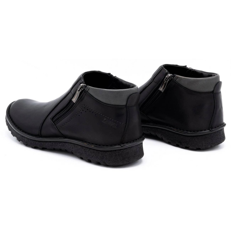 Kampol Pantofi barbati botine piele 130KA neagra negru 1