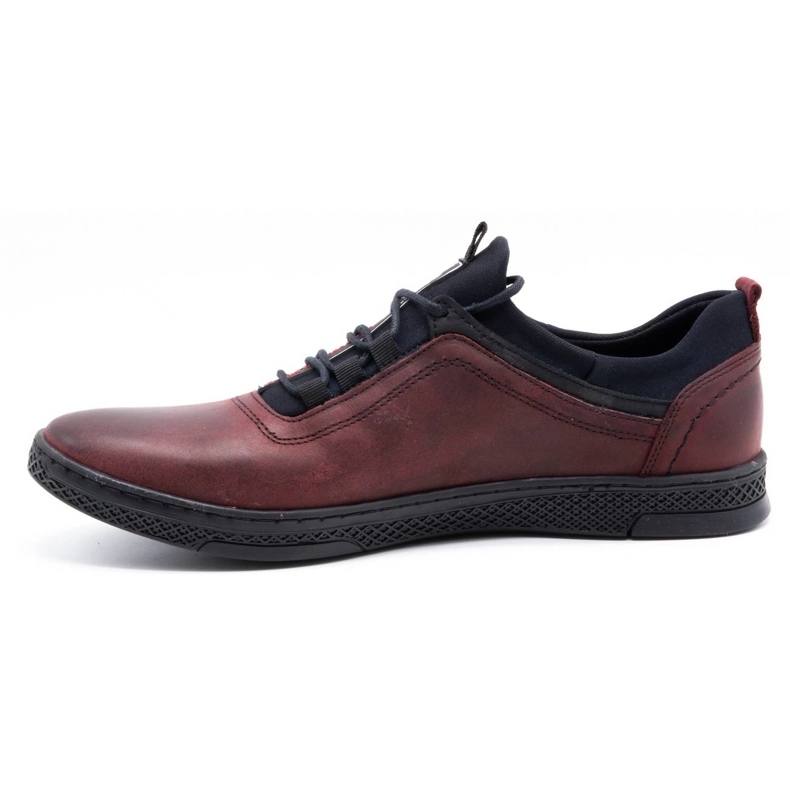 Polbut Pantofi casual barbati din piele K24 burgundy granulatie roșu 1 Polbut Pantofi casual barbati din piele K24 burgundy granulatie roșu 1