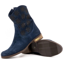 Olivier Cizme confortabile ajurate Janet bleumarin albastru 3
