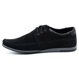 KOMODO Pantofi Mocasini barbati piele 875 nubuc negru 1