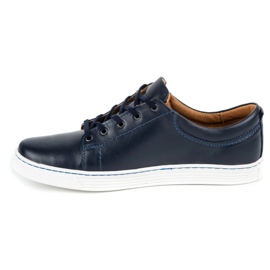 Olivier Pantofi casual barbati din piele 946MA bleumarin albastru 1