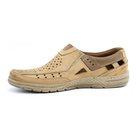 Olivier 893MP pantofi bărbătesc mocasin piele bej 1