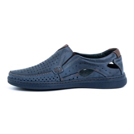 Olivier Pantofi barbati mocasini piele 937MP bleumarin albastru 1