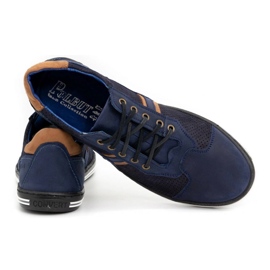 Polbut Pantofi casual barbatesti 1801P bleumarin nubuc/camel albastru 4