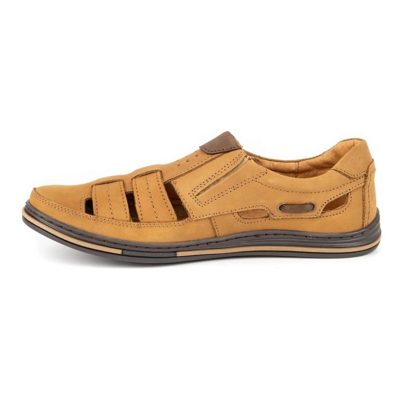 Polbut Pantofi ajurati barbatesti 06 pentru rosu de vara portocale 1