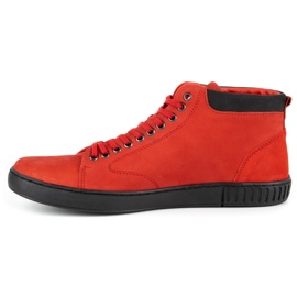 Polbut Pantofi creepers din piele pentru barbati 2108sw rosu roșu 1