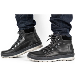 Olivier Pantofi izolați din piele pentru bărbați 378MA negru 2