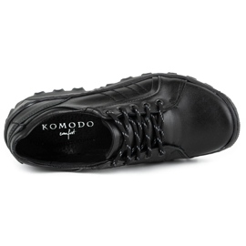 KOMODO Pantofi trekking barbati piele 636 negru 1