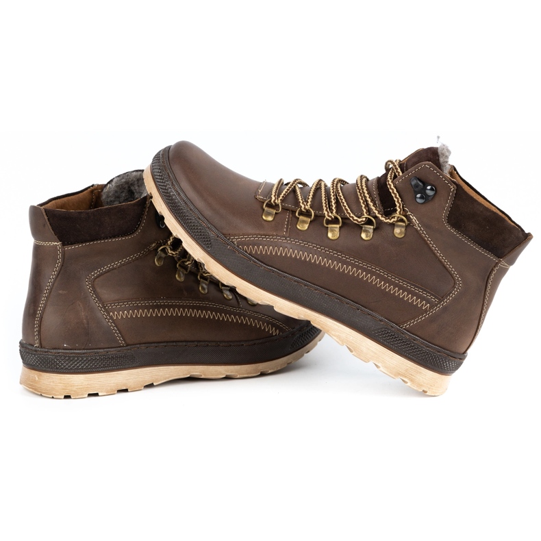 Olivier Pantofi izolați din piele pentru bărbați 378MA maro 2 Olivier Pantofi izolați din piele pentru bărbați 378MA maro 2