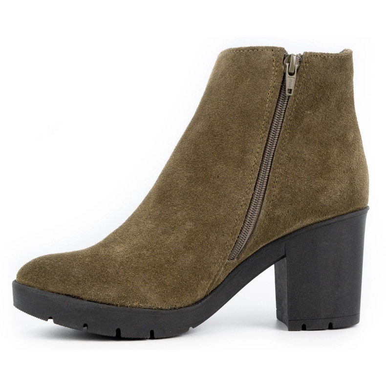 Olivier Cizme izolate de damă Riva de piele de căprioară în verde 1