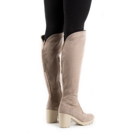 Olivier Cizme izolate Margaret bej din piele intoarsa pe post 1