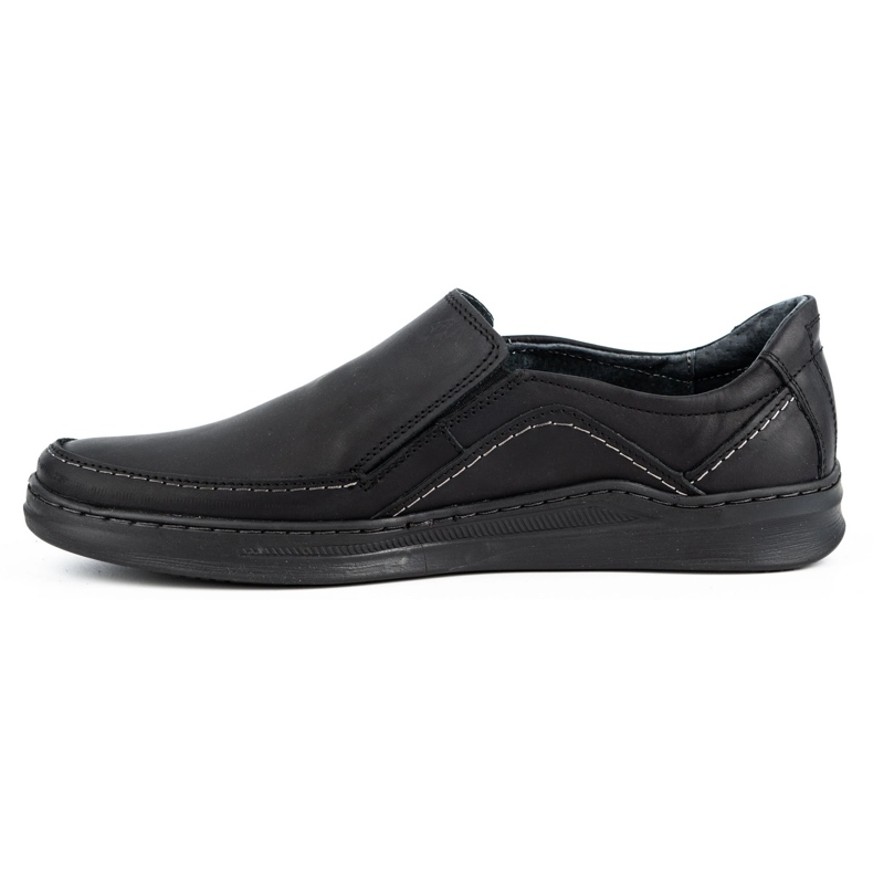 Olivier Pantofi slip-on pentru bărbați din piele SLIP-ON 216GT negru 1