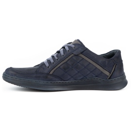 Olivier Pantofi casual barbati din piele 297GT bleumarin albastru 1