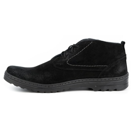 Olivier Pantofi casual barbati din piele intoarsa 234GT negru 1