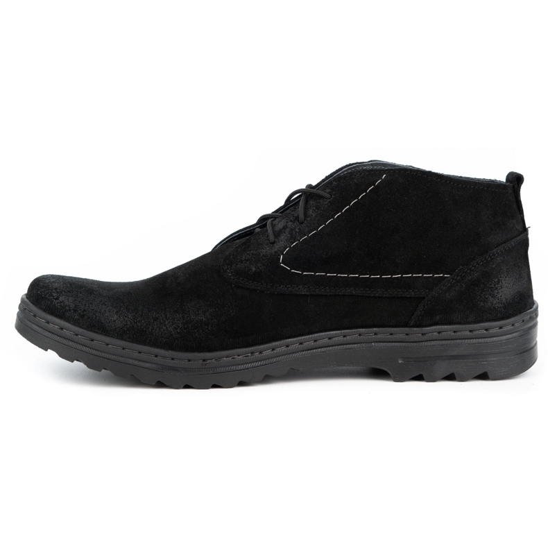 Olivier Pantofi casual barbati din piele intoarsa 234GT negru 1