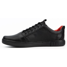 Polbut Pantofi casual barbati din piele 2121P/2 negri negru 1