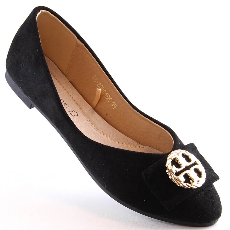 Balerini negri cu toc joasă de piele de căprioară Potocki BB23004 negru 1 Balerini negri cu toc joasă de piele de căprioară Potocki BB23004 negru 1