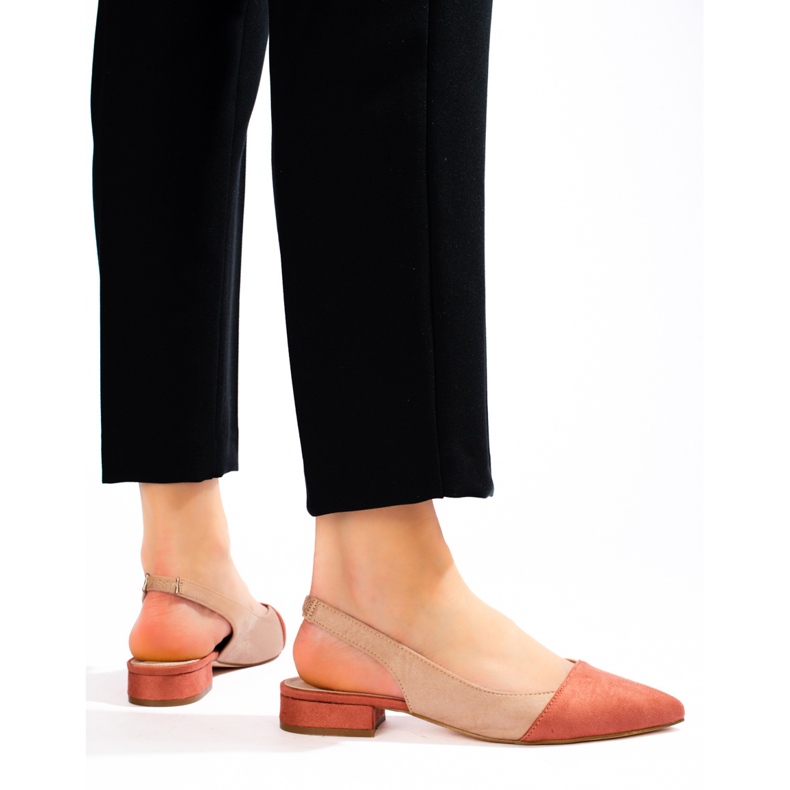 Pompe de damă cu toc deschis Shelovet bej 1