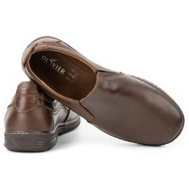 Olivier Pantofi mocasin din piele pentru bărbați 727MP maro 3