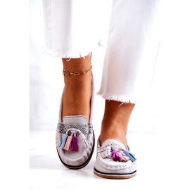 Evento Mocasini de dama din piele intoarsa cu franjuri Gri Laressa 2 Evento Mocasini de dama din piele intoarsa cu franjuri Gri Laressa 2