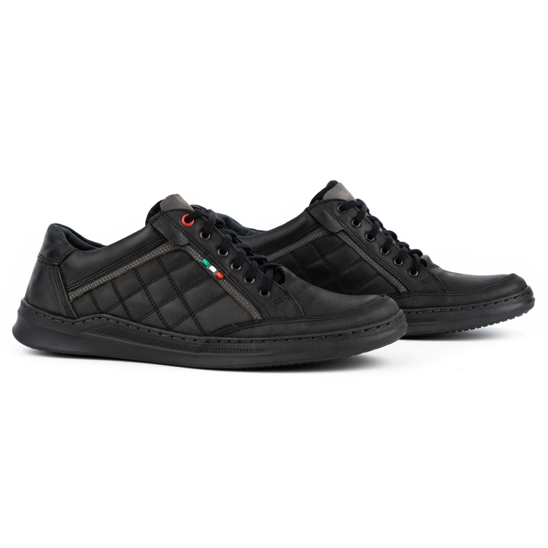 Olivier Pantofi casual barbati din piele 297GT negru 2