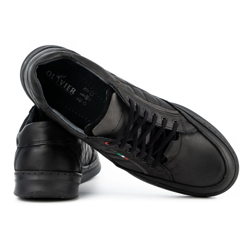 Olivier Pantofi casual barbati din piele 297GT negru 3