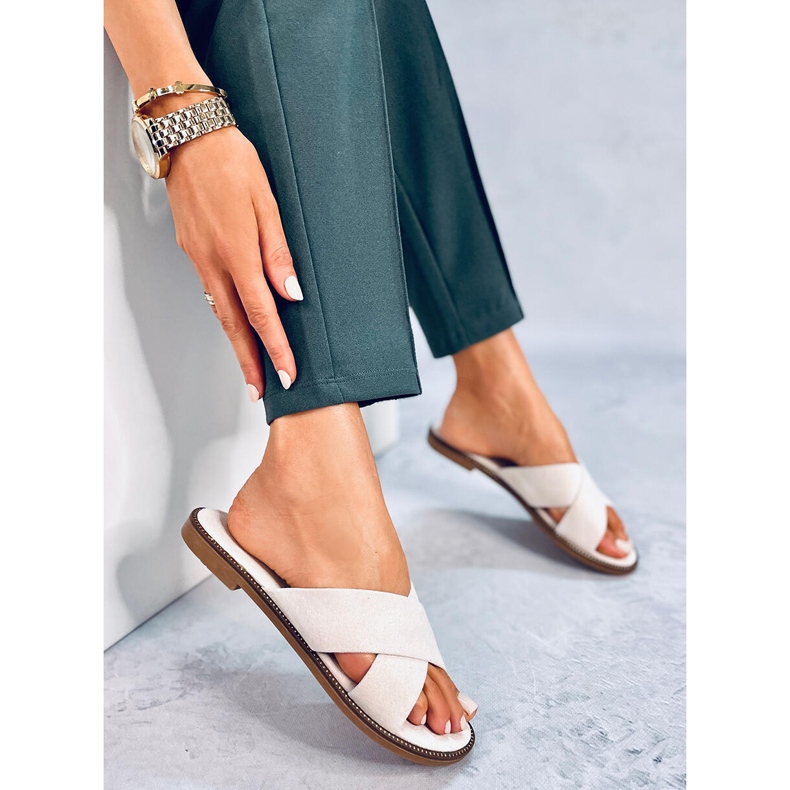 BM Papuci de damă în formă de cruce Alyson Beige bej 2