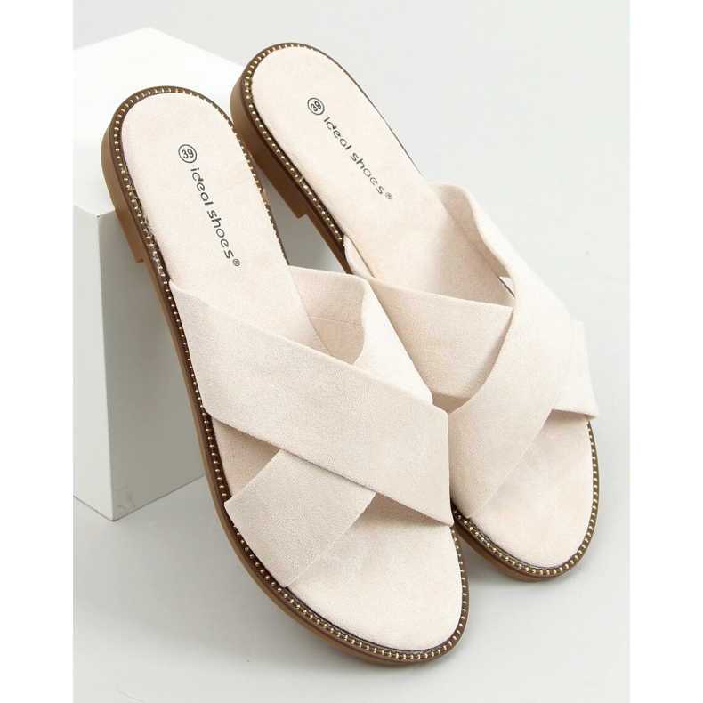 BM Papuci de damă în formă de cruce Alyson Beige bej 1